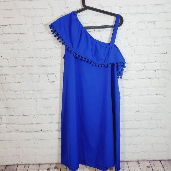 Mommy & me matching holiday blue pom pom dresse 4t & large - Picture 3 of 16